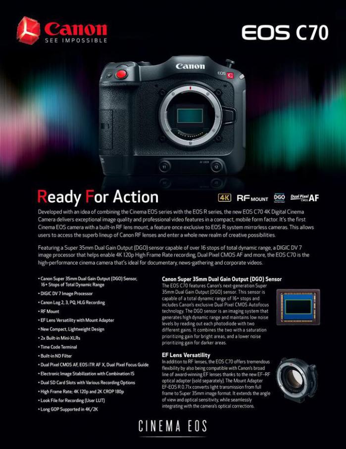 Canon EOS Cinema C70 . Canon (2021-01-25-2021-01-25)