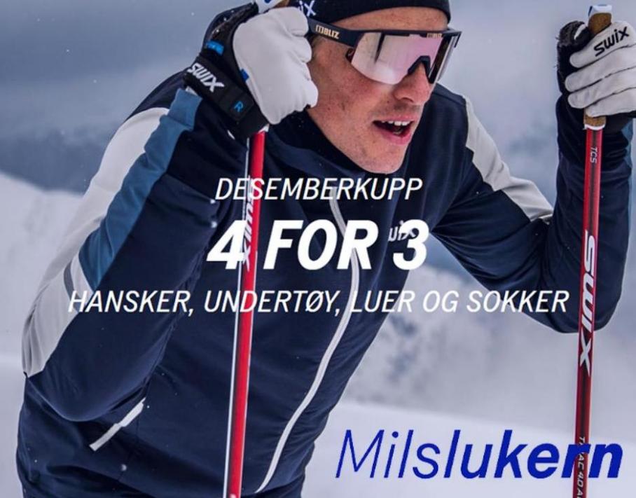 Medlemstilbud 4 for 3. Milslukern Sport (2021-12-31-2021-12-31)