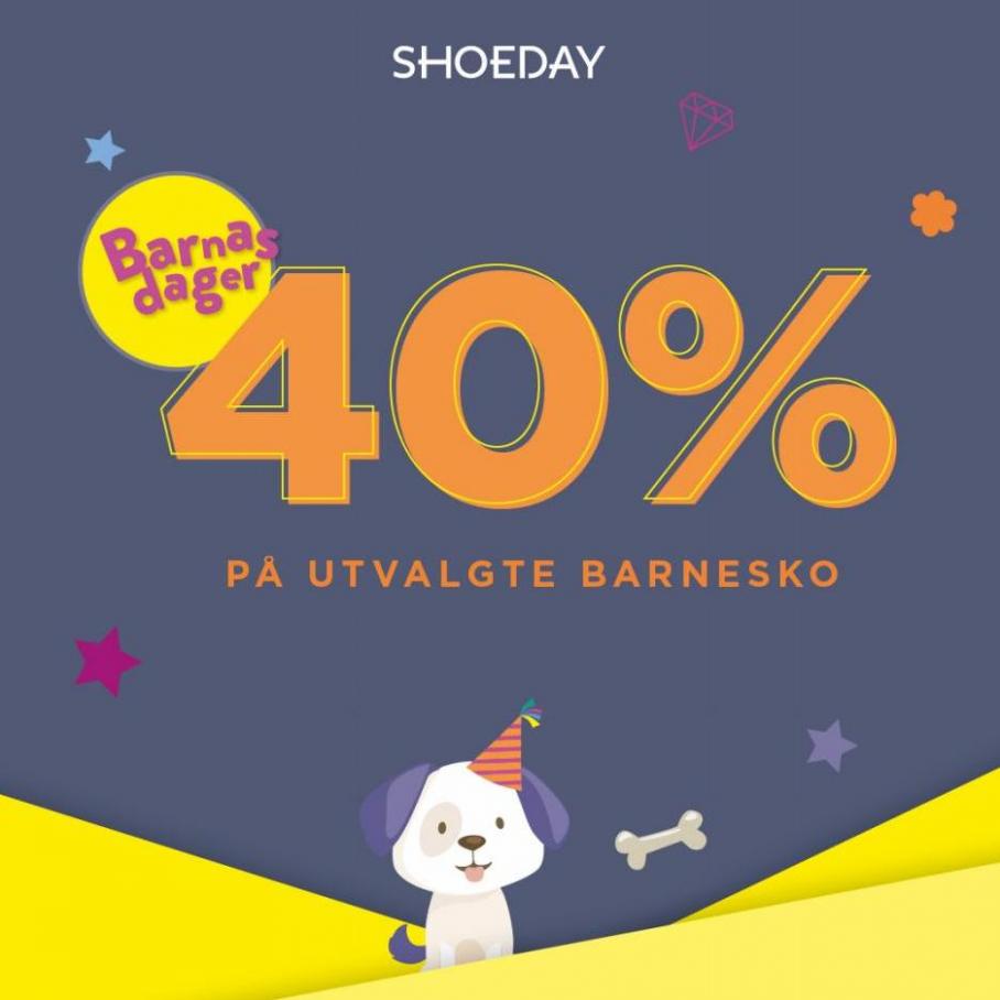 Shoeday med 40 % rabatt på utvalgte barnesko. Shoeday (2022-04-10-2022-04-10)