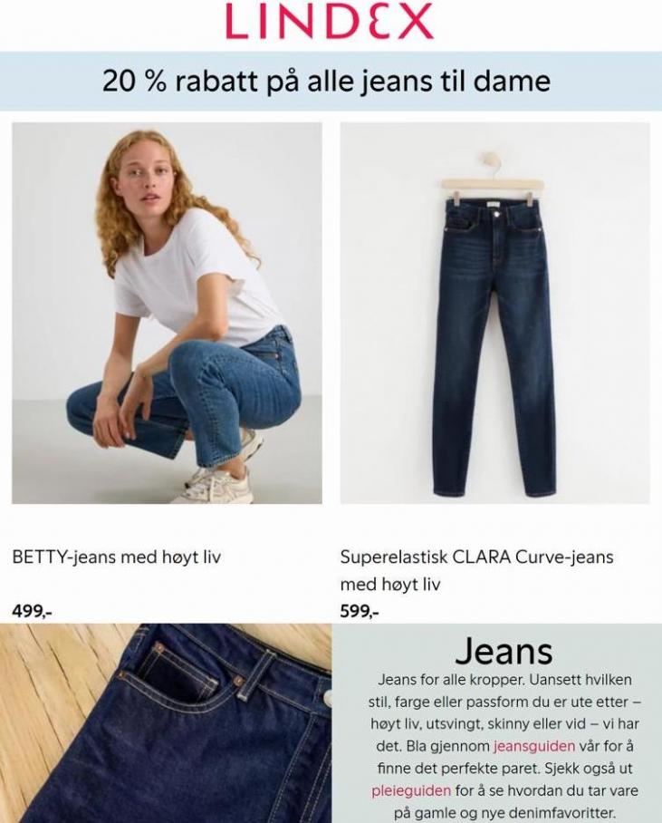 20 % rabatt på alle jeans til dame!. Lindex (2022-09-07-2022-09-07)