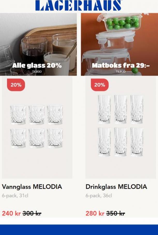 Tilbud Alle glass 20%!. Lagerhaus (2022-09-16-2022-09-16)