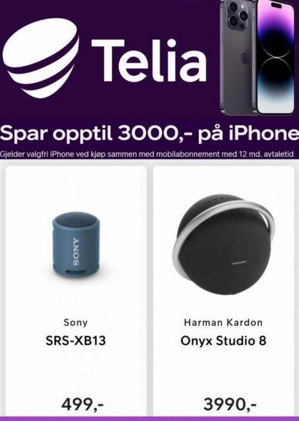 Telia Spar Opptil 3000, Iphone!. Telia (2023-01-22-2023-01-22)