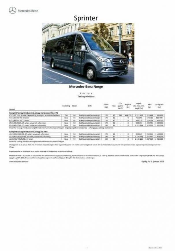 Kundeprisliste Sprinter taxi og minibuss. Mercedes-Benz (2023-05-31-2023-05-31)