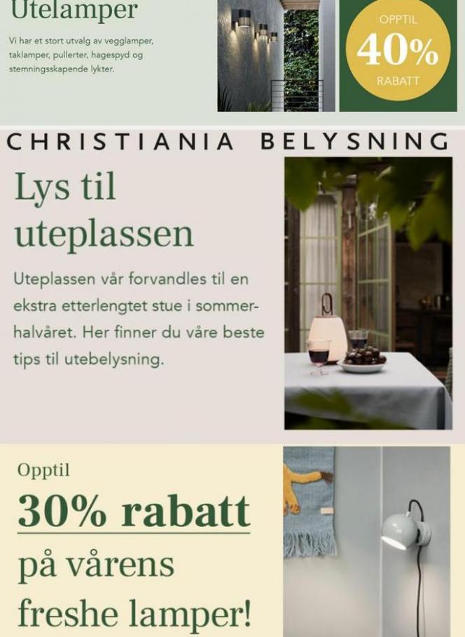 Opptil 40% rabatt!. Christiania Belysning (2023-05-29-2023-05-29)