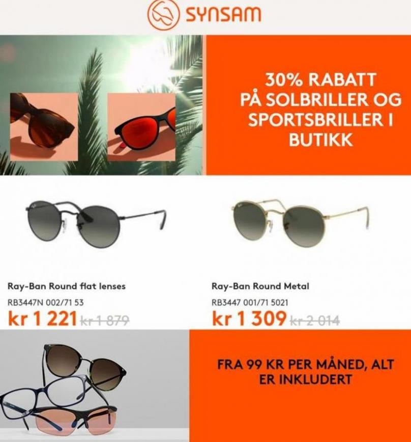 Synsam 30% rabatt solbriller!. Synsam (2023-08-27-2023-08-27)