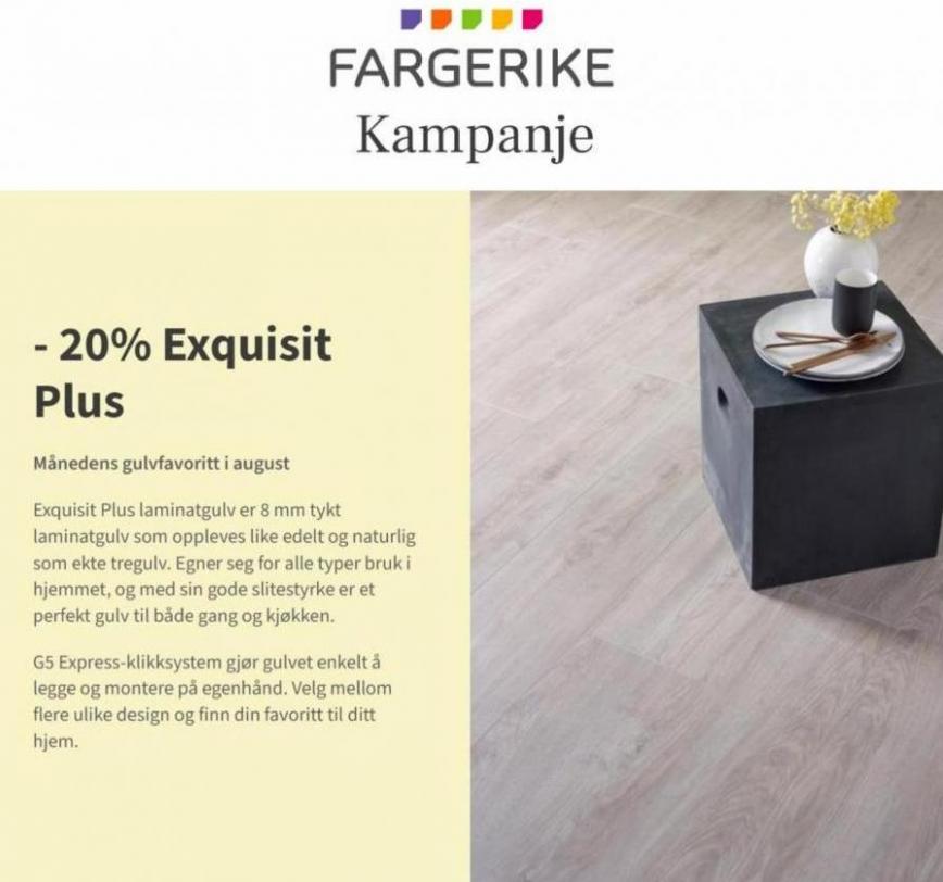 Kampanje - 20% Exquisit Plus!. Fargerike (2023-08-31-2023-08-31)