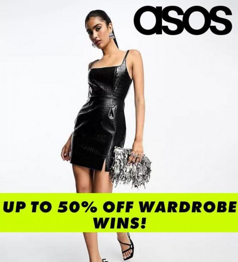 asos up to 50% off wardrobe wins. Asos (2023-11-03-2023-11-03)