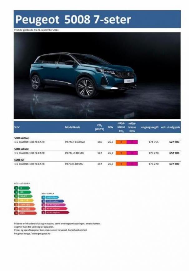 Last ned prisliste for Peugeot 5008 SUV. Peugeot (2024-10-30-2024-10-30)
