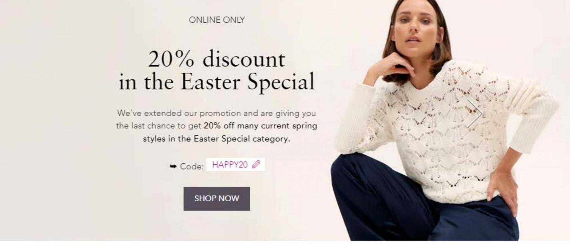 Only Online 20% discount in the Easter Special. Gerry Weber (2024-04-07-2024-04-07)
