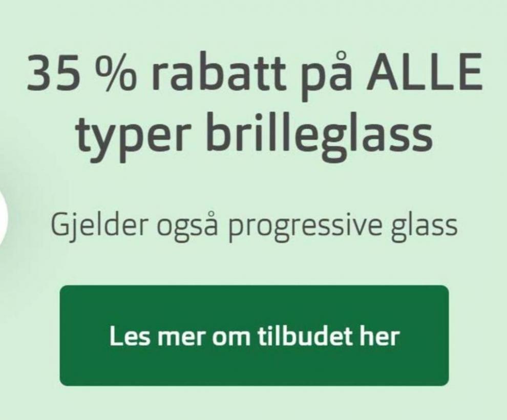 35 % rabatt på ALLE typer brilleglass. Brilleland (2024-05-18-2024-05-18)